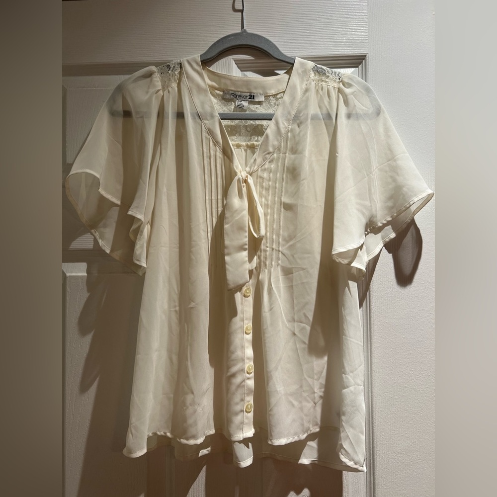 Beautiful sheer white blouse